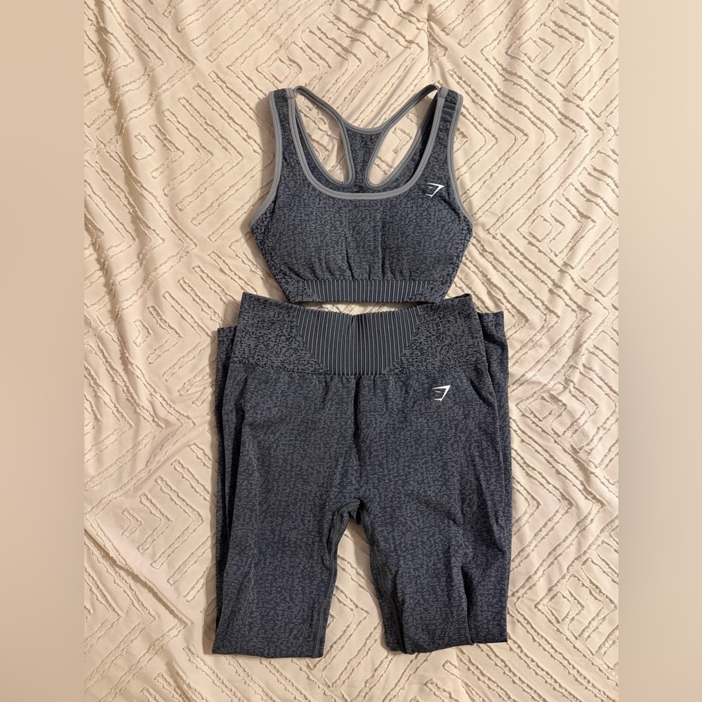 Gymshark Dark Gray Leggings & Sports Bra Set